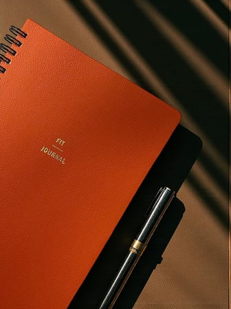 4 Aylık Hedef ve Egzersiz Planlayıcı Defter, A5 Spiralli, 132 Sayfa, Suni Deri Kapak | Fit Journal (Turuncu)