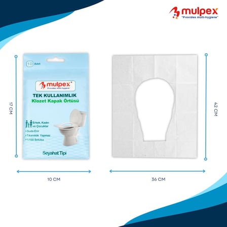 Tek Kullanımlık Suda Çözünür Klozet Kapak Örtüsü - 5 Adet x 10 lu Paket | Hijyenik ve Pratik Seyahat Aksesuarı