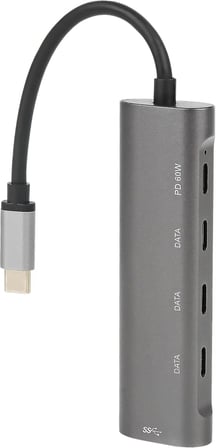 Macbook Şarj Uyumlu Type-C Destekli 60W Pd Tüm Bilgisayarlar İçin Şarj Uyumlu 5 in 1 Hub Dönüştürücü Çevirici Çoklayıcı USB Typec Girişli C268