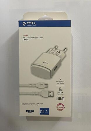 Mtl MT1203 USB Hızlı Şarj Aleti Beyaz