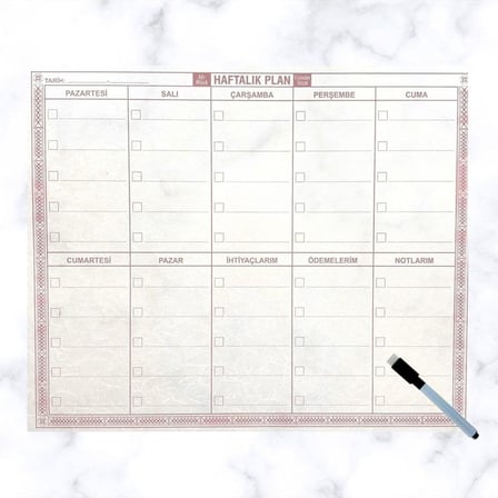 ® Şeffaf Kendiliğinden Yapışkanlı Kalemli Haftalık Planlayıcı 40cm-50cm