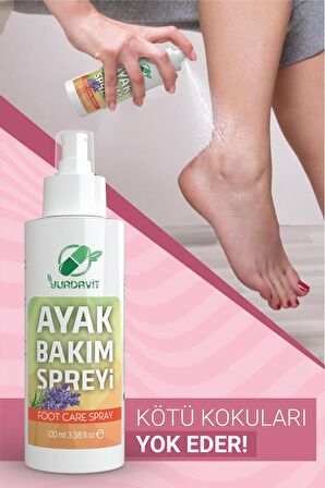 Yurdavit Foot Care Spray 100 Ml Lavender Scent Ayak Bakım Spreyi Lavanta Kokulu 