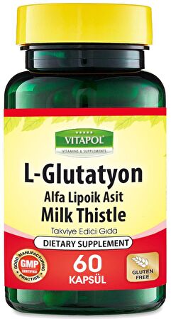 Vitapol L-Glutathione 500 Mg 60 Kapsül L-Glutatyon Milk Thistle Alpha Lipoic Acid 