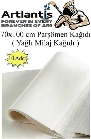 Parşömen Kağıdı Milaj Kağıdı 70x100 cm 10 Adet Yağlı Çizim Kağıdı Parşumen İnce Kopya Kağıdı