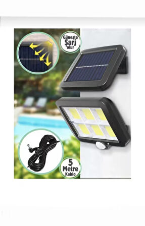 4 Adet 3 Modlu 120 Led Solar Panel Güneş Enerjili Duvar Lambası Bahçe Lambası