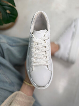 Günlük Kadın Spor Ayakkabı Bağcıklı Hafif Kalın Yüksek Taban Yürüyüş Sneaker 2135