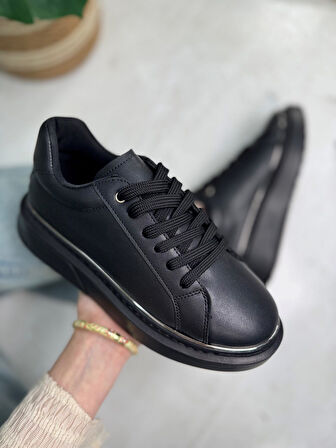 Günlük Kadın Spor Ayakkabı Bağcıklı Hafif Kalın Yüksek Taban Yürüyüş Sneaker 2135