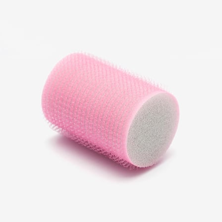 Croc 1207 Pembe Cırtlı Sünger Bigudi 8Li Çap 4Cm + 12Li Alüminyum Saç Pensi