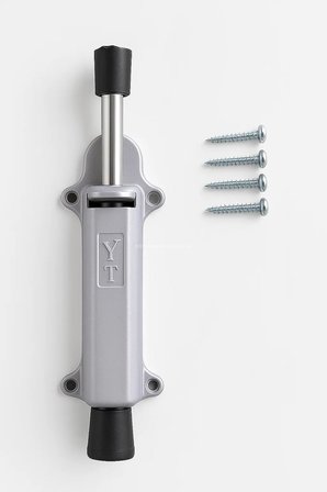 Basmalı Kapı Stoperi, 4 Vida Dahil, Dayanıklı Metal, Kolay Montajlı, Modern Tasarımlı Kapı Tutucu, Estetik ve Ergonomik İç Mekan Aksesuarı (Gri, 2 Adet)