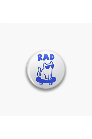 Rad Cat Kedi Kaykay Sarkastik Y2K Grunge Stil 90s 00s Rozet