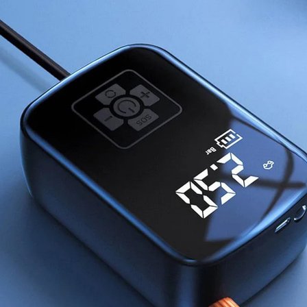 Hava Kompresörü, 150 PSI Dijital Göstergeli Oto Kompresör, Araba, Motosiklet, Bisiklet ve Top İçin, Taşınabilir Şarjlı Kullanım, Fener Işığı, 4000 Mah Batarya, 3 Farklı Başlık (PSI,KPA,BAR,KG/CM²)