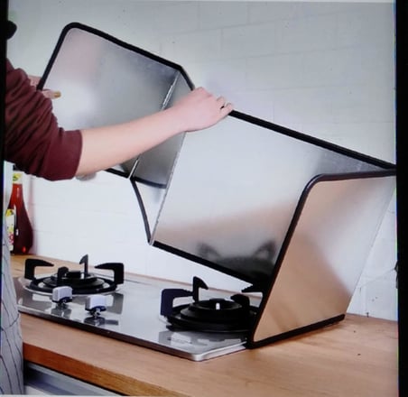 Yağ Sıçratmaz Ocak Arkası Koruyucu 120x30 Büyük Boy Katlanabilir Paslanmaz Metal Sac
