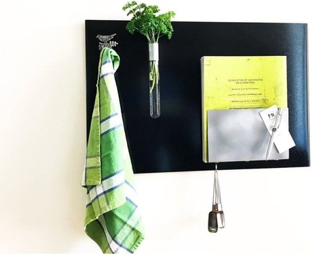 Dünya Magnet Magnet Panosu, Dekoratif Mıknatıslı Pano, Siyah, Metal Pano, 50X70 Cm