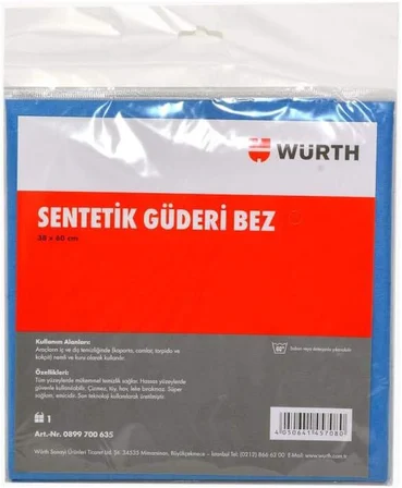 Würth 38x60 cm Sentetik Mavi Temizlik Bezi
