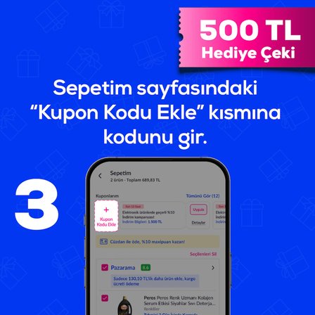 1-7 Eylül'de Geçerli 500 TL Hediye Çeki 
