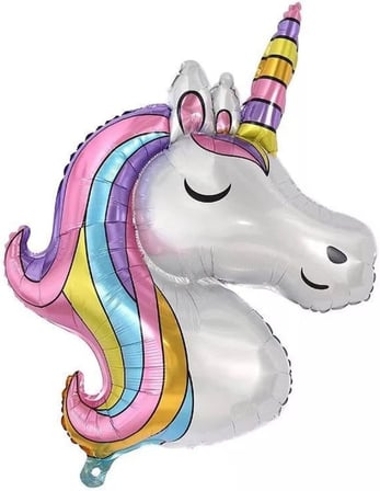 Tek Boynuzlu At Unicorn Folyo Balon Açık Renk 100 Cm