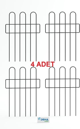 4 Adet Pasa Dayanıklı Metal Çit Bahçe Korkuluğu Hayvan Bariyeri Peyzaj Kenarlığı Bahçe Çiti
