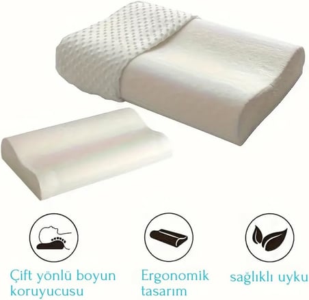 Ortopedik Visco Boyun Yastığı – Boyun Düzleşmesi İçin Destekleyici ve Ergonomik Tasarım | Lüks ve Konforlu Uyku Yastığ
