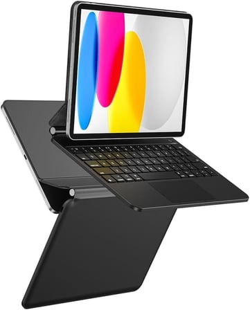 UnDePlus iPad Air 11inç M4/M3/M2 Air 4/5.Nesil 10.9 Klavyeli ile uyumlu Kılıf Magic Keyboard Touchpad Aydınlatmalı Klavye 2026-2024
