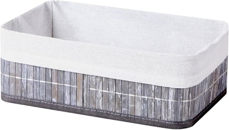Bambu Çok Amaçlı Saklama Kutusu Düzenleyici Büyük Boy Organizer, Dekoratif Bambu Düzenleyici GRİ (33x23x12cm)