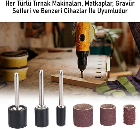 102 Adet Kutulu Freze Ucu Zımparası Tırnak Makinesi Gravür Matkap Uyumlu Törpü Kalıcı Oje Manikür Pedikür Seti
