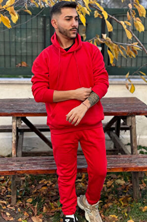 Erkek Oversize Eşofman Takımı 3 İplik Şardonlu