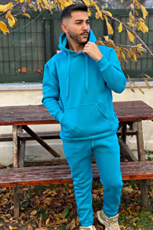 Erkek Oversize Eşofman Takımı 3 İplik Şardonlu