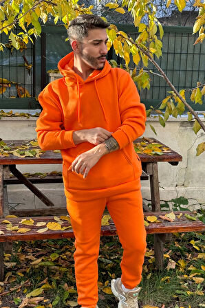 Erkek Oversize Eşofman Takımı 3 İplik Şardonlu
