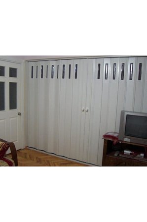 Akağaç Ahşap Desenli 1 Sıra Camlı Akordeon Kapı 87x215cm