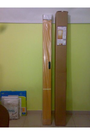 3 Sıra Camlı Akordeon Kapı Meşe Ahşap Desenli 87x200 cm