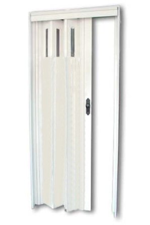 1 Sıra Camlı Akordeon Kapı, Beyaz Düz Renkli, 72x215cm
