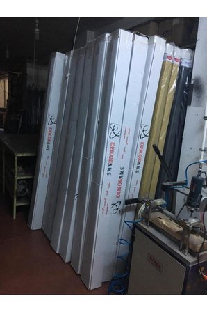 3 Sıra Camlı Akordeon Kapı, Meşe Ahşap Desenli, 72x200cm