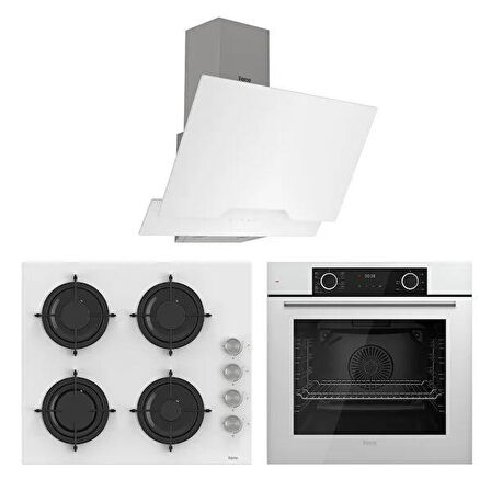 Ferre Fryart Beyaz Cam Ankastre Set 