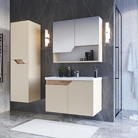 Teta Home Napoli 65 Cm Mdf Banyo Dolabı Seti + Boy Dolabı