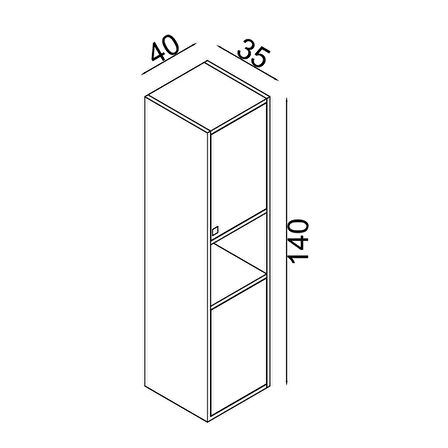 Teta Home Lizbon Mdf Banyo Boy Dolabı