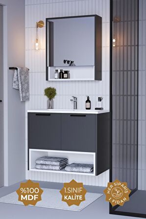Teta Home Suva 65 Cm Mdf Banyo Dolabı Seti