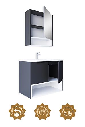 Teta Home Suva 65 Cm Mdf Banyo Dolabı Seti