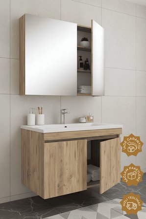 Teta Home Tokyo 80 CM Mdf Banyo Dolabı Seti