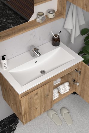 Teta Home Napoli 65 Cm Mdf Banyo Dolabı Seti + Boy Dolabı