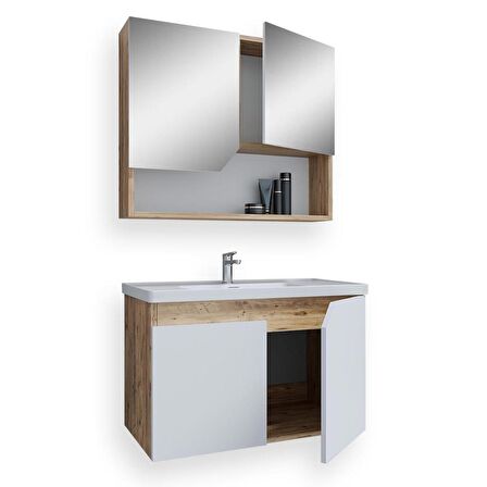 Teta Home Napoli 80 cm Mdf Banyo Dolabı Seti 