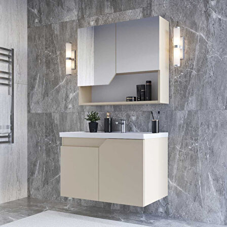 Teta Home Napoli 80 cm Mdf Banyo Dolabı Seti 