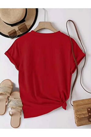 Unisex Kalp Yolu Özel Tasarım Ön Baskılı Tasarım Tshirt