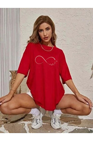 Unisex Sonsuzluk Özel Tasarım Ön Baskılı Tasarım Tshirt