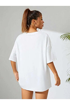 Unisex Kelebek Kalp Özel Tasarım Ön Baskılı Tasarım Tshirt