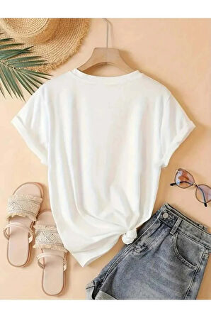 Unisex Kalp Işıltısı Özel Tasarım Ön Baskılı Tasarım Tshirt