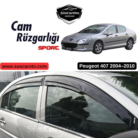 Peugeot 407 2004-2010 Uyumlu Mugen Cam Rüzgarlığı Seti Piano Black 4'lü İthal