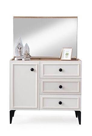 Duru Modern Mdf Aynasız Dolaplı Çekmeceli Şifonyer 95cm 