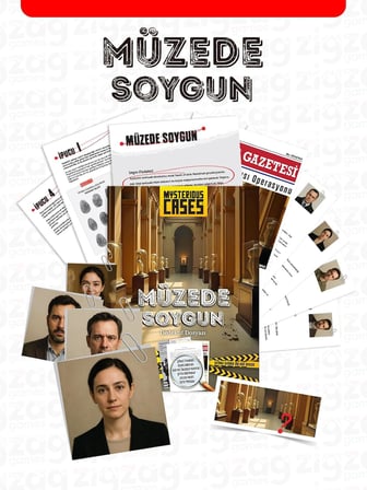 Mysterious Cases Müzede Soygun, Dedektif Dosyası, Gizem Çözme Oyunu, Şüpheli Kartları ve İpucu Belgeleri ile