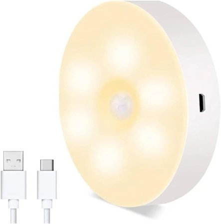 Hareket Sensörlü USB Şarjlı Mıknatıslı Led Işık Lamba Dolap İçi Ev Çekmece Gece Lambası Aydınlatma