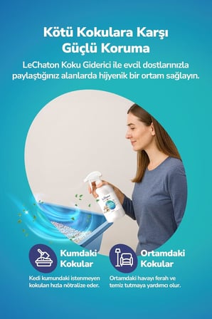 Kedi Kumu Ve Tuvaleti Koku Giderici Sprey, İdrar ve Çiş Spreyi, Kokusuz Tuvalet için, 250 ml